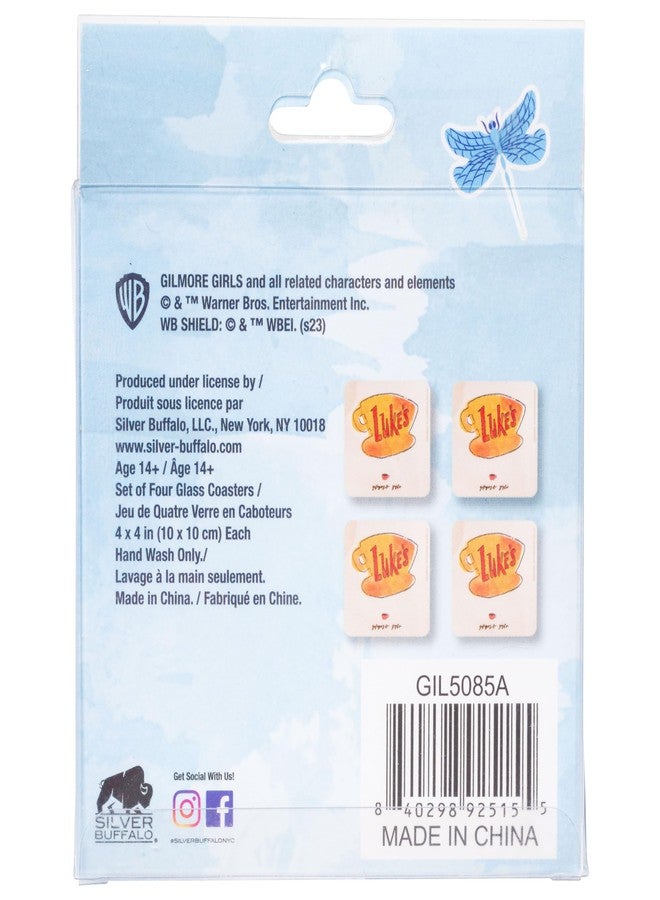 سيلفر بوفالو مجموعة قواعد أكواب زجاجية من سيلفر بافالو مستوحاة من مسلسل جيلمور غيرلز، تحمل اسم "مطعم لوك"، مكونة من 4 قطع. - Image 5