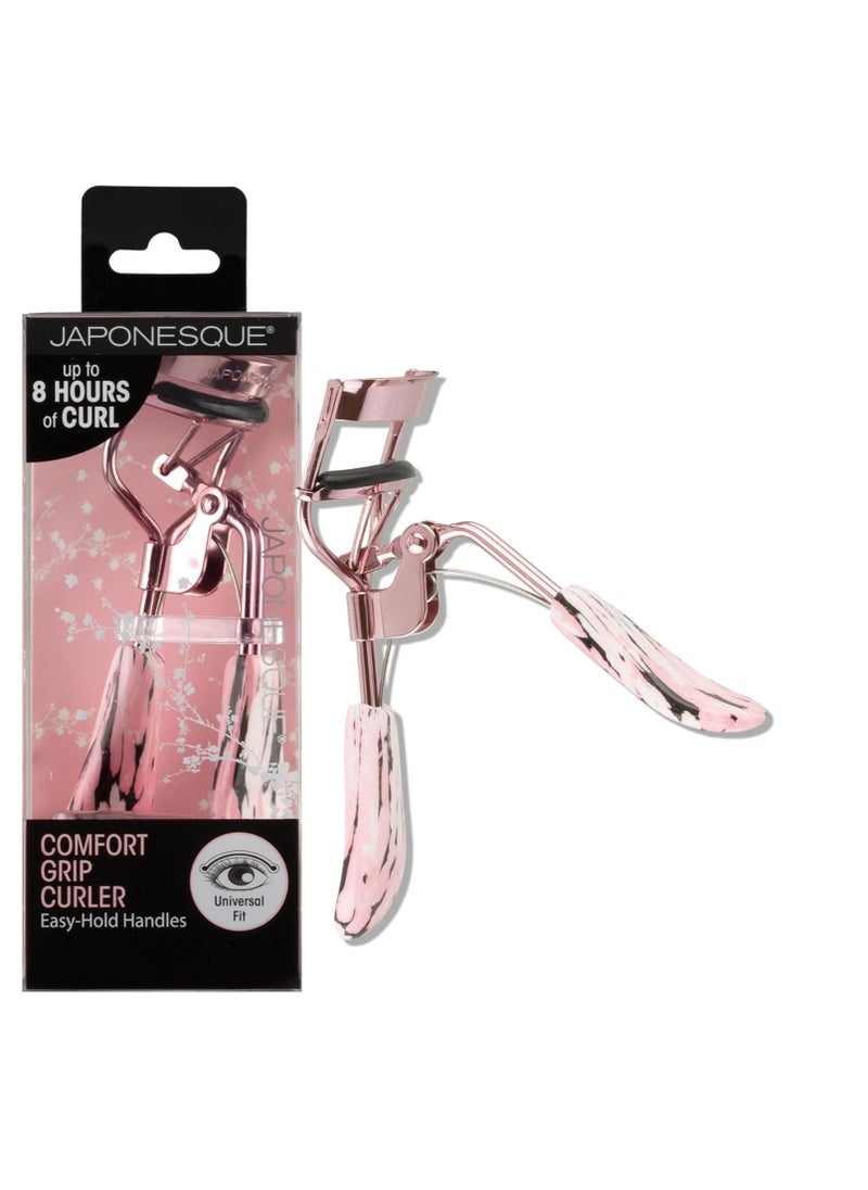 Japonesque - JAPONESQUE Comfort Grip Lash Curler for Natural & False Lashes, Round Shaped Eyes, Includes 1 Refill Pad, Holds Curl up to 8 Hours - Image 1