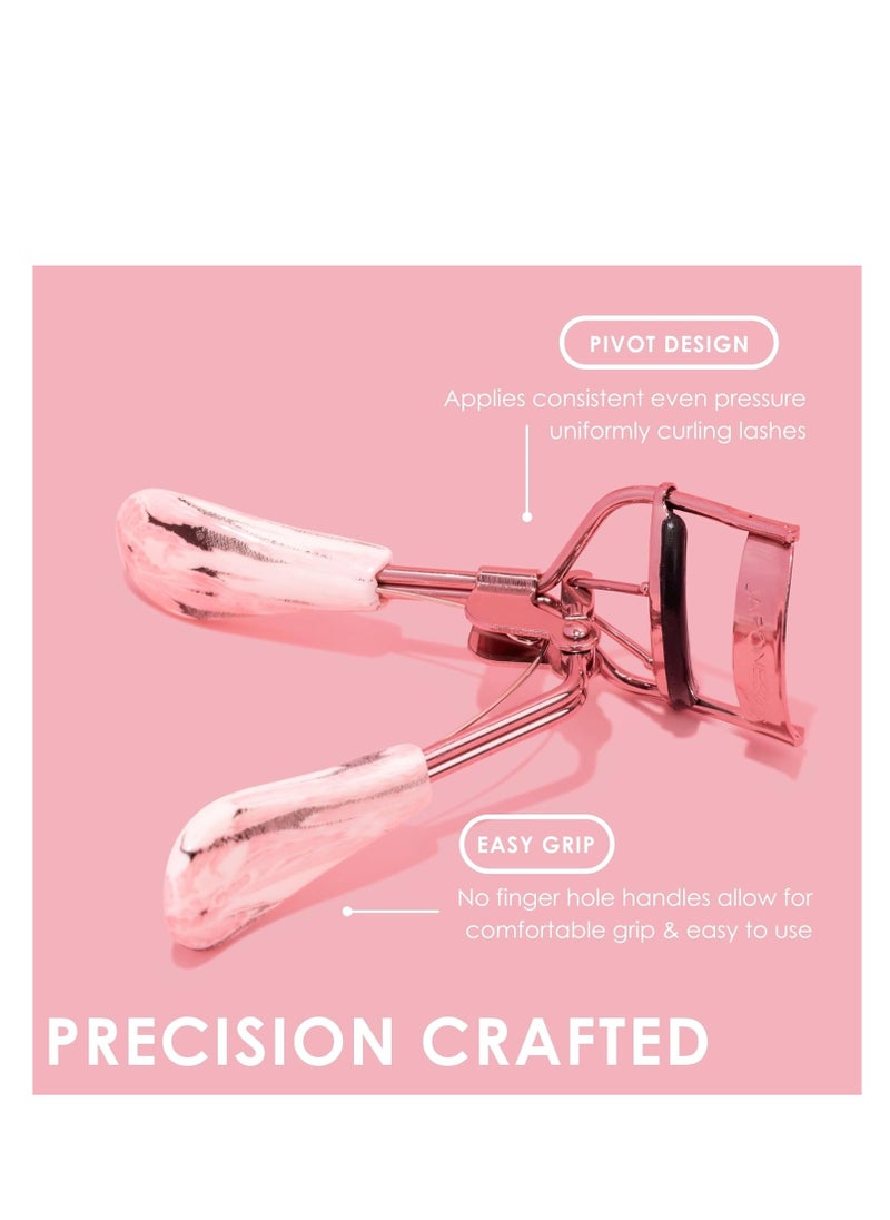 Japonesque - JAPONESQUE Comfort Grip Lash Curler for Natural & False Lashes, Round Shaped Eyes, Includes 1 Refill Pad, Holds Curl up to 8 Hours - Image 1