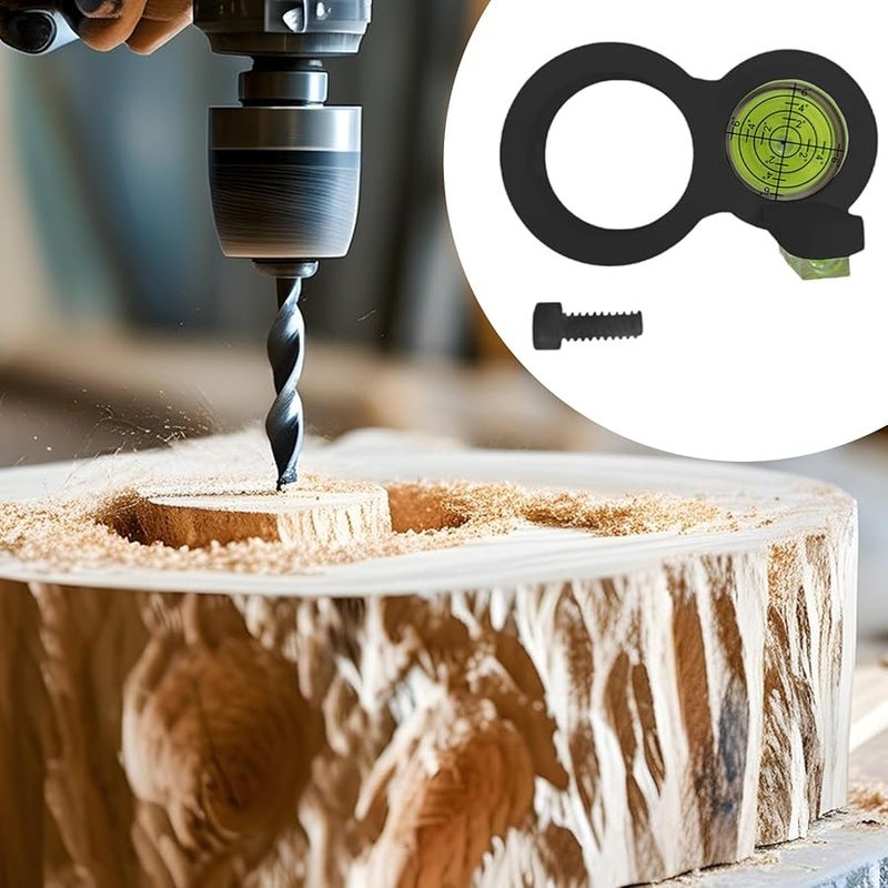 Black Round Spirit Level Bubble Level Tool For Furniture Electric Drill Accessory - Image 5