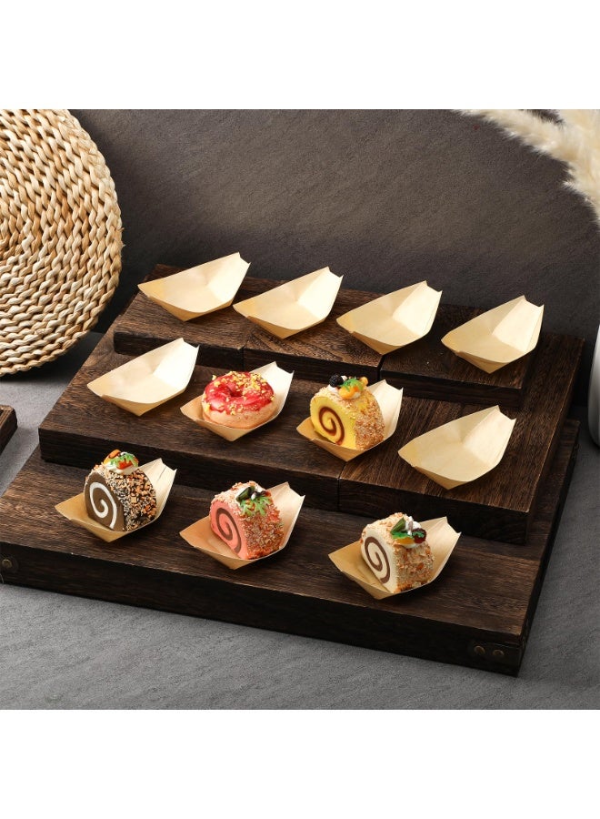 دوغي 100 قطعة من أطباق القوارب الخشبية القابلة للاستخدام مرة واحدة، أطباق 4 بوصات من الخيزران، أطباق السوشي القابلة للاستخدام مرة واحدة، طبق من أوراق الخيزران القابلة للاستخدام مرة واحدة، صينية تقديم، حاوية طعام، وعاء خشبي للحفلات والمنازل - Image 4