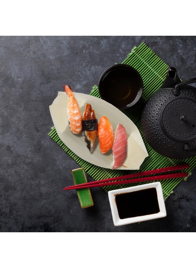 دوغي 100 قطعة من أطباق القوارب الخشبية القابلة للاستخدام مرة واحدة، أطباق 4 بوصات من الخيزران، أطباق السوشي القابلة للاستخدام مرة واحدة، طبق من أوراق الخيزران القابلة للاستخدام مرة واحدة، صينية تقديم، حاوية طعام، وعاء خشبي للحفلات والمنازل - Image 3