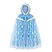 XEPST Princess Hooded Cape Blue Snowflake Cape for Princess Fancy Dress Halloween Christmas Costume - Image 2