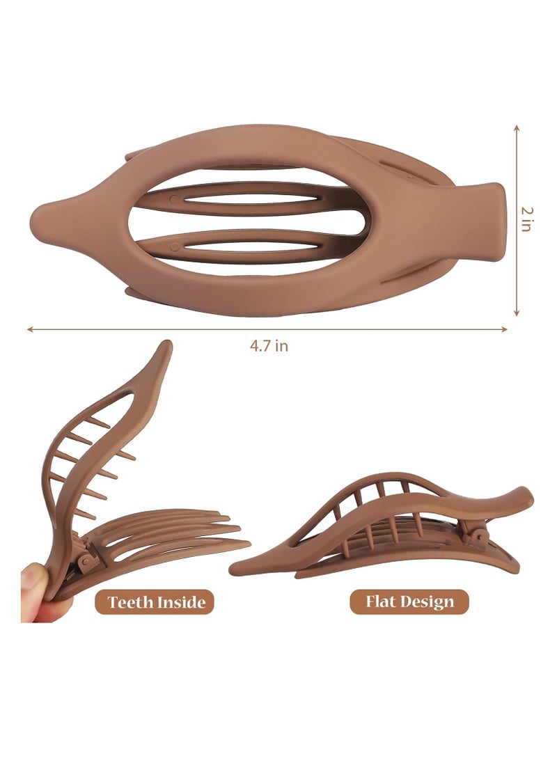 C Flat Hair Clip 6 pcs Lay Down Claw Clips Hair Accessories for Women -Transparent  - Image 4