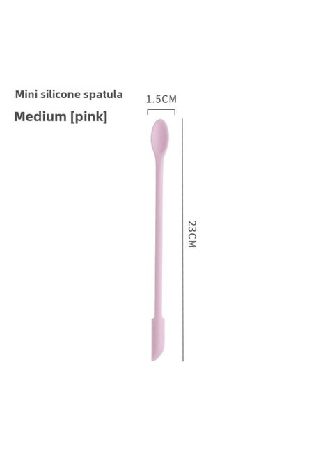 Mini Silicone Double-headed Sharp Scraper Spoon Cosmetic Skin Care Products Extraction Tool Set Including Avocado Jam Scraper-Specifications:Pink# Medium