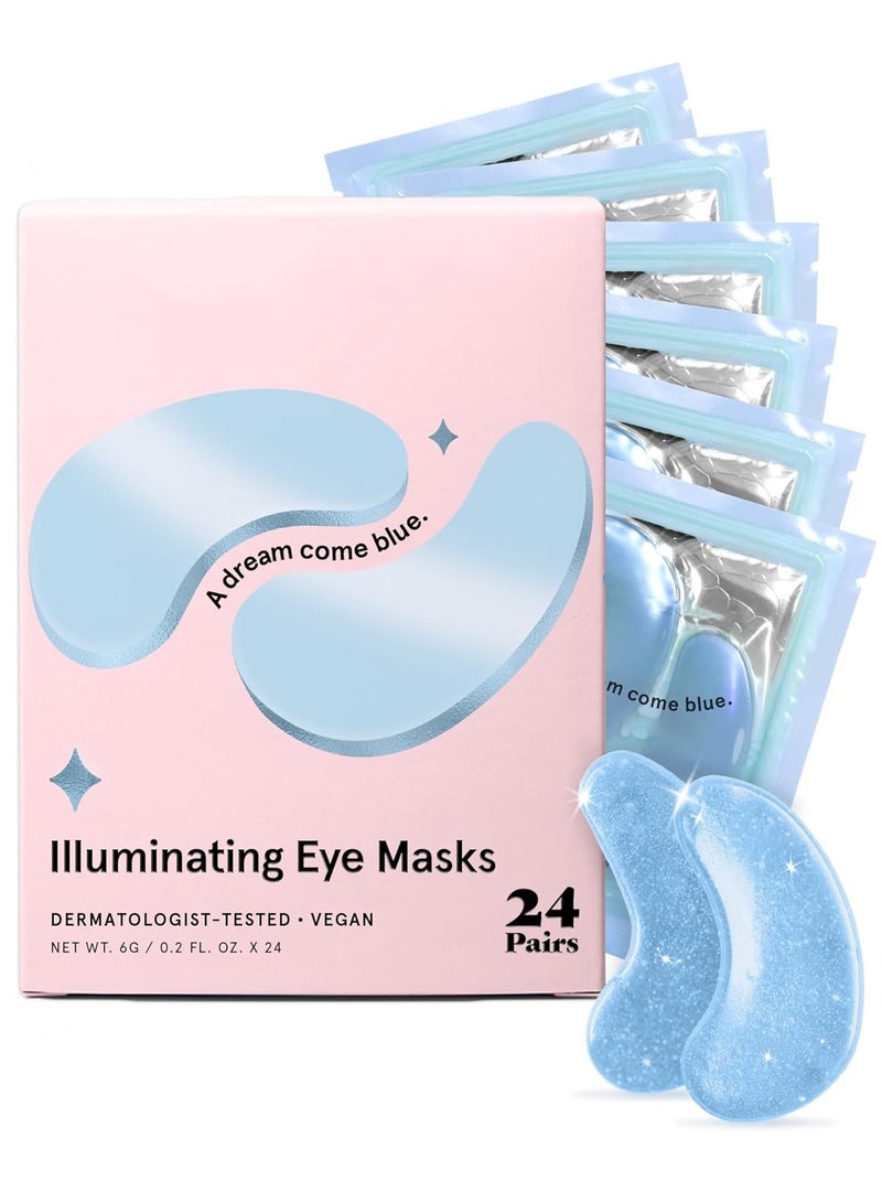 HTKCRX Award Winning Under Eye Mask Reduce Dark Circles, Puffy Eyes, Undereye Bags, Wrinkles, Gel Under Eye Patches, Birthday Gifts for Women - Vegan Cruelty-Free Self Care (24 Pairs, Blue) - Image 1