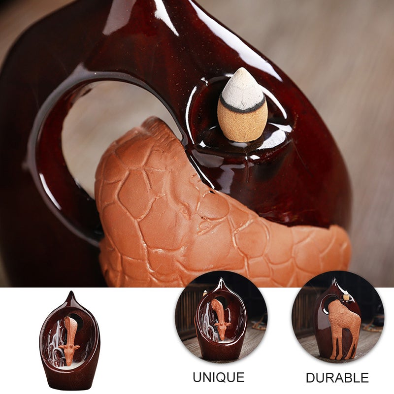 1pc Giraffe Ceramic Backflow Incense Burner Incense Cone Holder Desktop Decor - Image 5