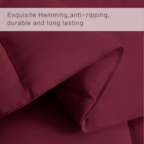 COHOME Premium King Size Comforter, All-Season Quilted Down Alternative Duvet Insert, Luxury Hotel GentleSoft Comforter with Anti-Clump Tech & 8 Tabs - Reversible - Burgundy 90x102 inches - Image 4