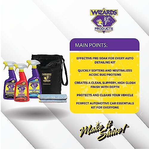 Wizards 5 Piece Car Detailing Kit - Beginner Friendly Professional Car Detailing Kit - Car Accessories for Men - Comes with a Microfiber Towel, Storage Bag and 22 oz Spray Bottles - Image 4