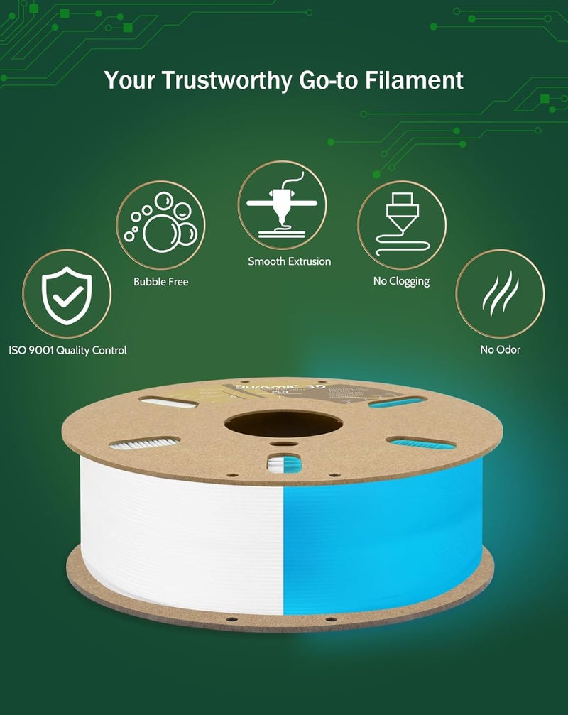 DURAMIC 3D PLA Glow Blue in The Dark Filament 1.75mm 1Kg, 3D Printing Luminous Filament 1.75mm Dimensional Accuracy +/- 0.02 mm, Fit Most FDM 3D Printers - Image 4