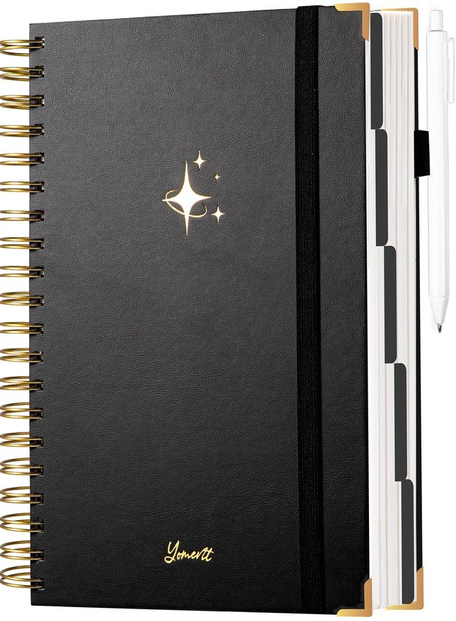 Yoment Leather Spiral Notebook with Tabs 360 Pages Hardcover Spiral Lined Journal for Women Men Writing 8"x10" Large College Ruled Notebook with Dividers 5 Subject Notebooks for Work School - Image 1