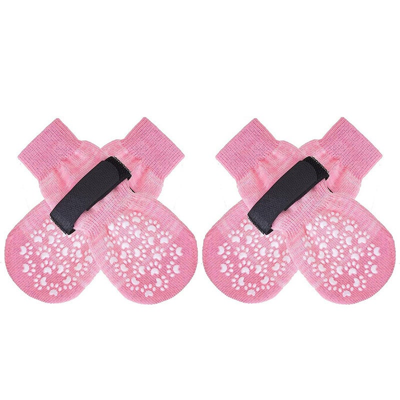 Breathable Black Dog Socks Non-Slip Pet Booties Gradient powder - Image 1