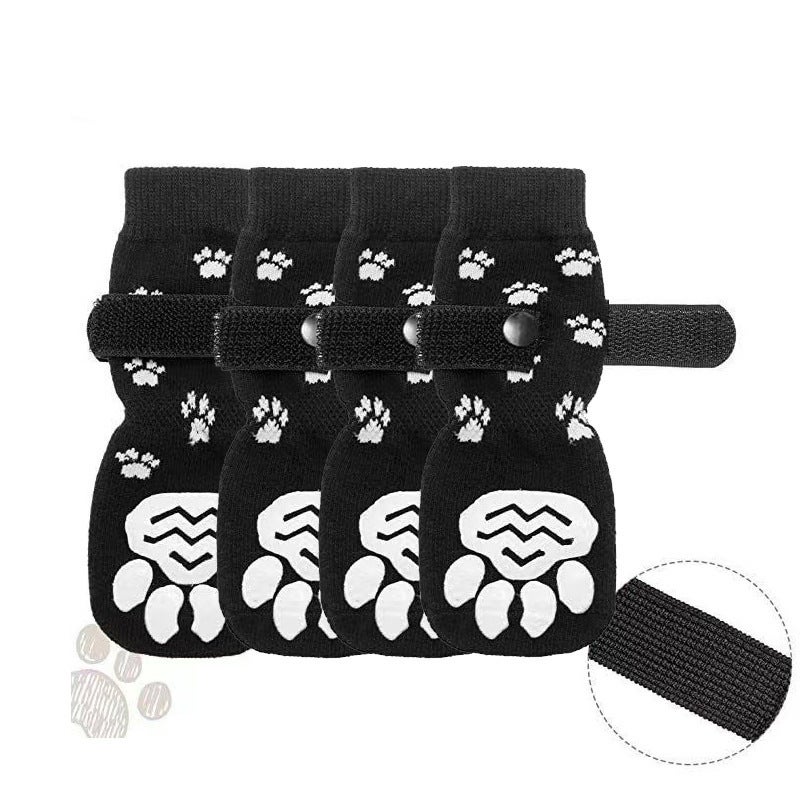 Breathable Black Dog Socks Non-Slip Pet Booties Gradient powder - Image 4