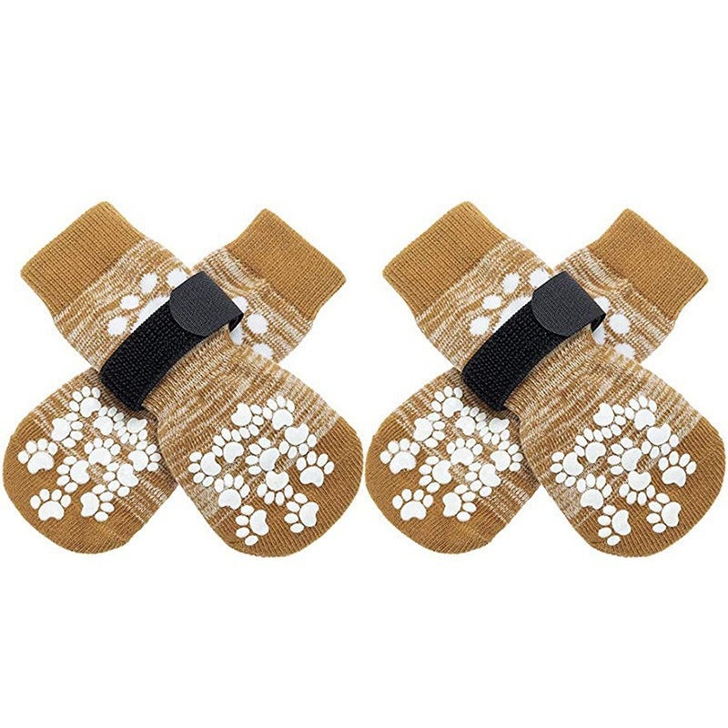 Breathable Black Dog Socks Non-Slip Pet Booties Gradient powder - Image 2