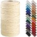 NOANTA Cream Yellow Macrame Cord 4mm x 109yards Colored Macrame Rope Cotton Cord Macrame Yarn Colorful Cotton Craft Cord for Wall Hanging Plant Hangers Crafts Knitting - Image 2