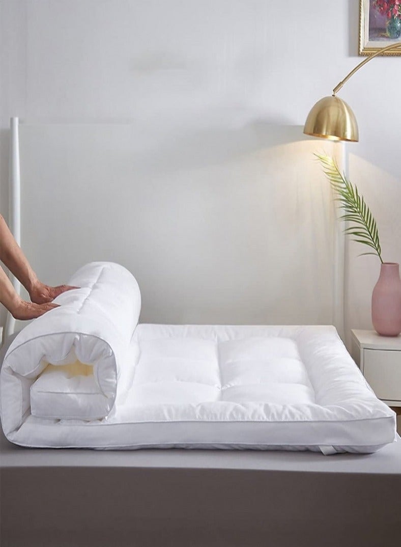 Comfy White Cotton Hotel Quality 200 X 200 X 10Cm Mattress Topper With Fiber Filling - Image 2