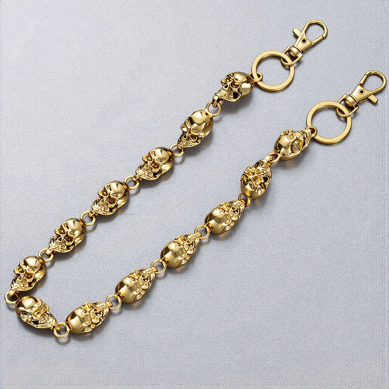 Hypoallergenic Skull Waist Chain No Irritation No Scratch Secure Gold Accessory - Image 2