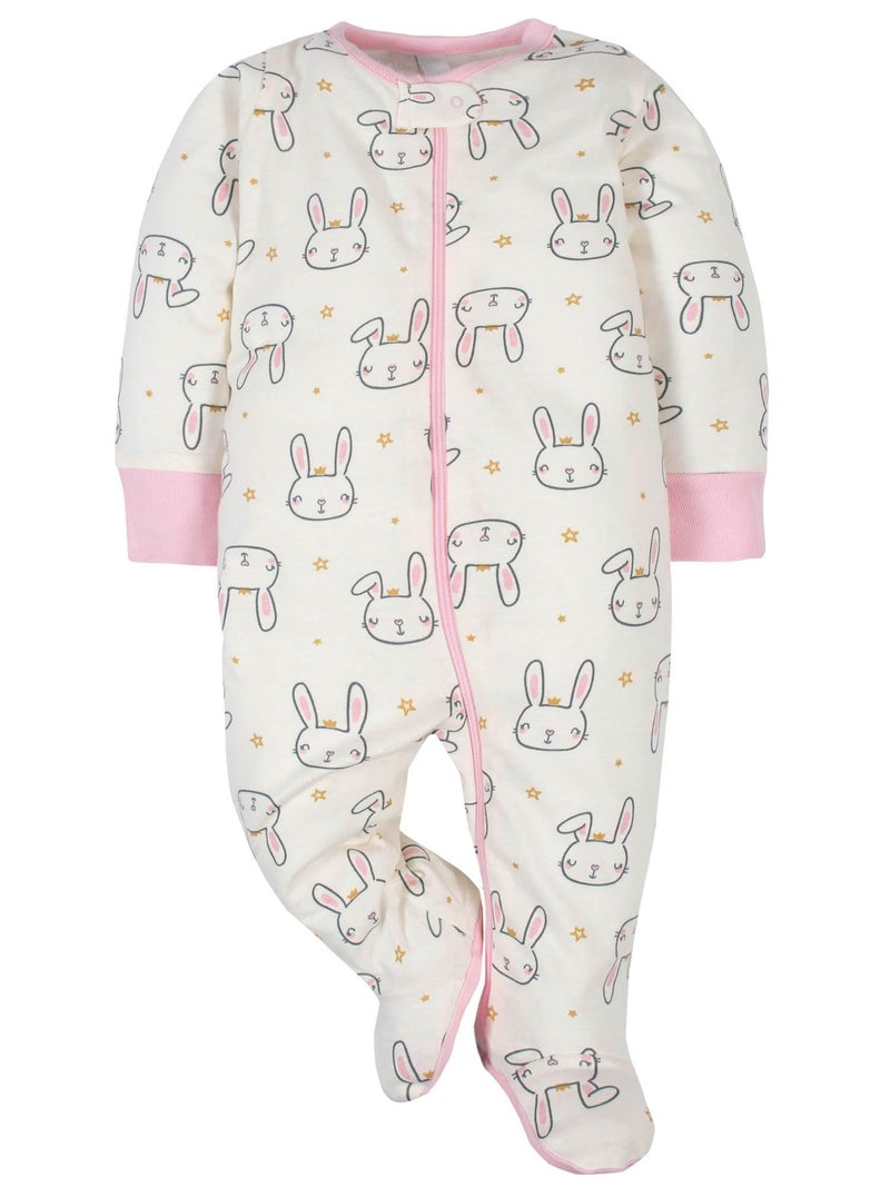 Gerber Baby Girls 4 Pack Sleep 'N Play Footie, Princess Pink, 3-6 Months - Image 3