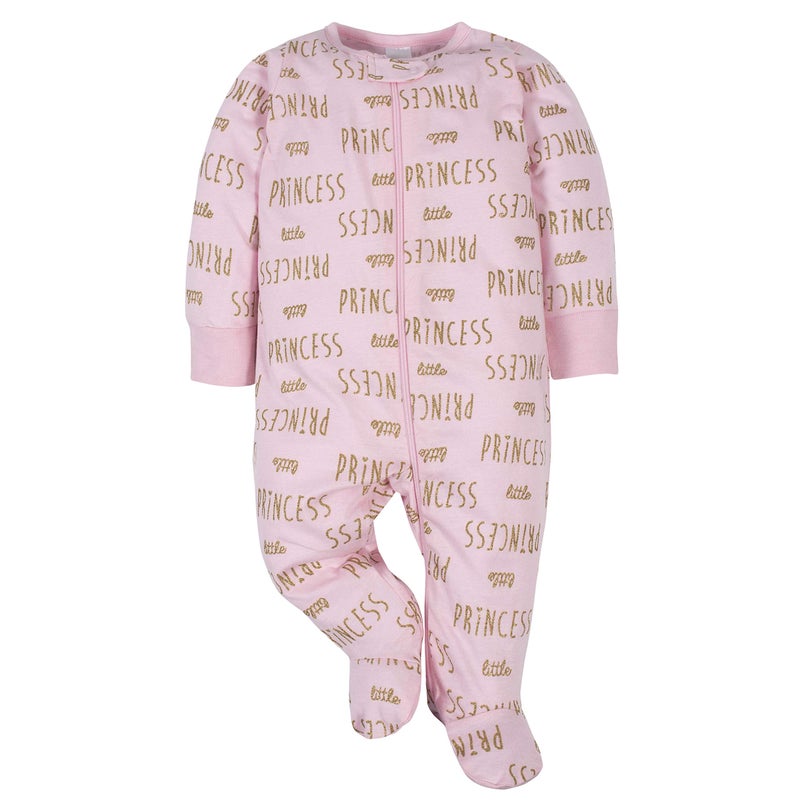 Gerber Baby Girls 4 Pack Sleep 'N Play Footie, Princess Pink, 3-6 Months - Image 2