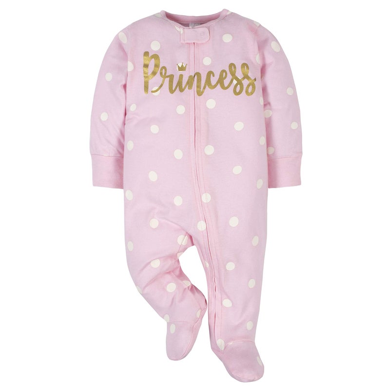 Gerber Baby Girls 4 Pack Sleep 'N Play Footie, Princess Pink, 3-6 Months - Image 4