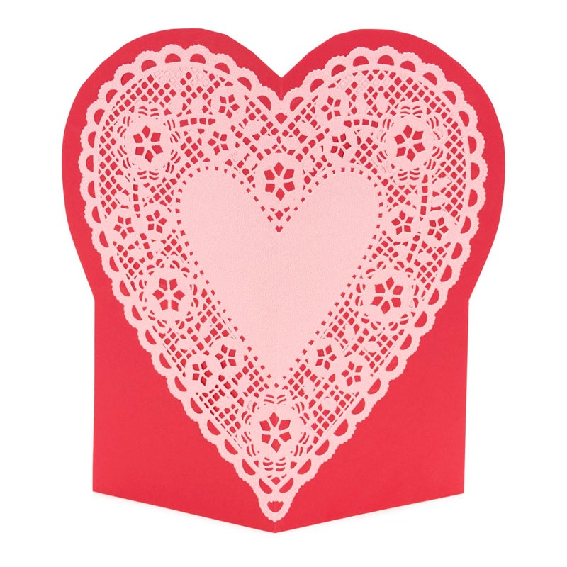 Hygloss Royal Lace Pink Heart-Shaped Paper Doilies - 8-Inch - Perfect for Valentines Day Crafts, Table Decor, and Parties - Pack of 72 - Image 5