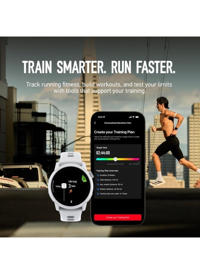 كوروس ساعة GPS الرياضية PACE 4 خفيفة الوزن، شاشة AMOLED تعمل باللمس 1.2 بوصة، ساعة جري، 19 يوم من الاستخدام اليومي، ميزات صوتية، أدوات تدريب متقدمة، GPS دقيق، مراقب معدل ضربات القلب (سيليكون) - Image 4