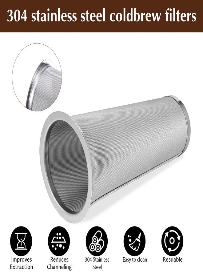 Xaajooio 3 Pack Cold Brew Coffee Filter for 64oz Wide Mouth Mason Jar, 304 Stainless Steel Filter Ultra Fine Mesh Strainer, Reusable for Iced Coffee, Tea, Fruit Drinks - Image 3