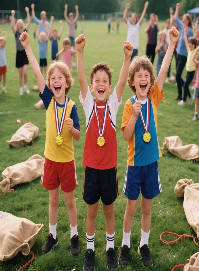 Shindel 24PCS Gold Medals, Winner Award Medals Plastic with Neck Ribbon Kindergarten Graduation Medal for Kids Field Day Awards for Sports - Image 3