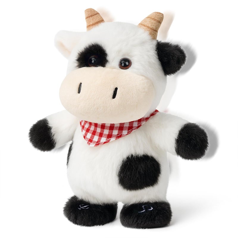 Hopearl Talking Singing Cow with Red Bib Repeats What You Say Walking Dairy Cattle Electric Interactive Animated Toy Speaking Plush Buddy Gifts for Toddlers 9 - Image 3