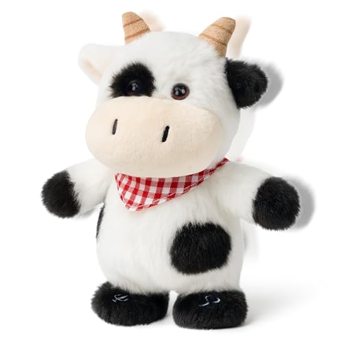 Hopearl Talking Singing Cow with Red Bib Repeats What You Say Walking Dairy Cattle Electric Interactive Animated Toy Speaking Plush Buddy Gifts for Toddlers 9 - Image 1