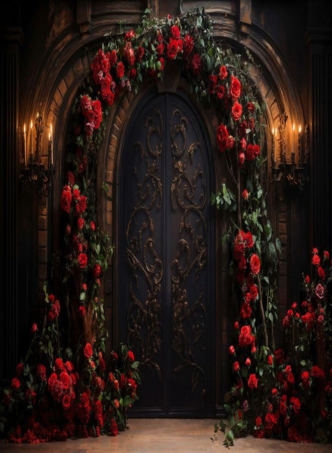 Kate 7×5ft Vintage Castle Gate Rose Vine Backdrop Photography Indoor Portrait Valentine's Day Pregnant Women Background Photography Studio Props Photo Video - Image 2