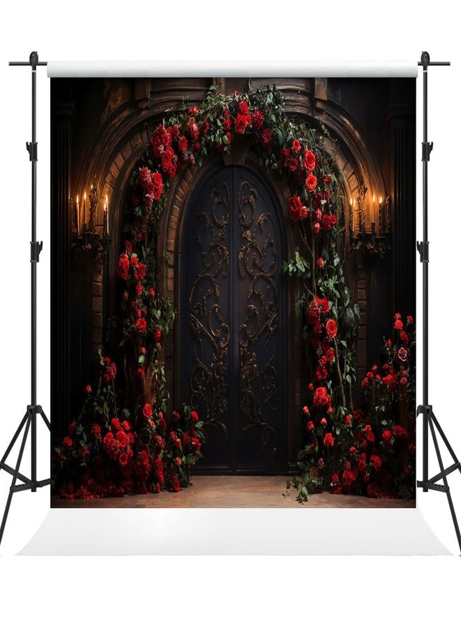 Kate 7×5ft Vintage Castle Gate Rose Vine Backdrop Photography Indoor Portrait Valentine's Day Pregnant Women Background Photography Studio Props Photo Video - Image 1