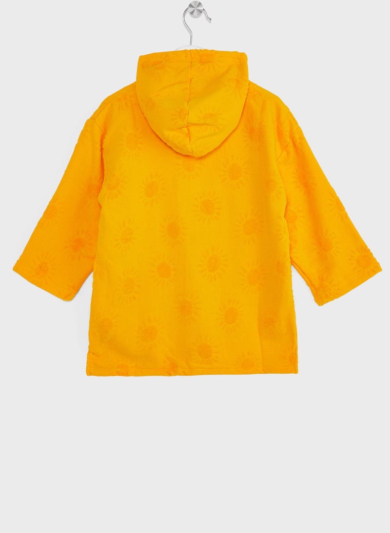 Cotton On Chameleon Print Kids Zip Thru Hooded Towel - Image 2