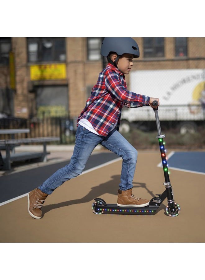 JETSON Scooters - Jupiter Kick Scooter (Blue) - Collapsible Portable Kids Push Scooter - Lightweight Folding Design with High Visibility RGB Light Up LEDs on Stem, Wheels, and Deck - Image 5