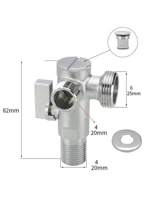 4-Point Copper Ball Valve Fully Open Large Flow Gas Water Heater Triangle Valve