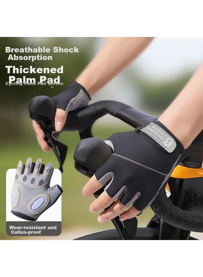 Ousen Cycling Gloves Summer Sports Fitness Outdoor Hiking Men Women Road Mountain Bike Breathable Non-slip Fingerless Gloves - Image 1