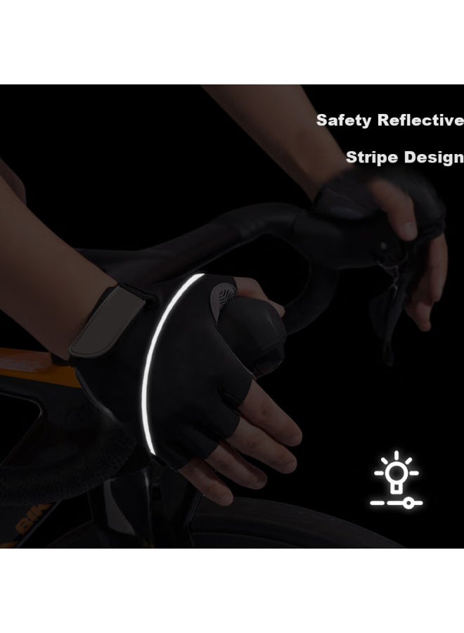 Ousen Cycling Gloves Summer Sports Fitness Outdoor Hiking Men Women Road Mountain Bike Breathable Non-slip Fingerless Gloves - Image 3