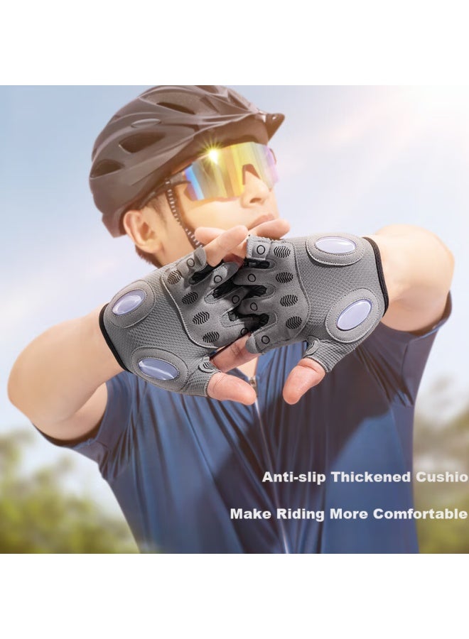 Ousen Cycling Gloves Summer Sports Fitness Outdoor Hiking Men Women Road Mountain Bike Breathable Non-slip Fingerless Gloves - Image 2