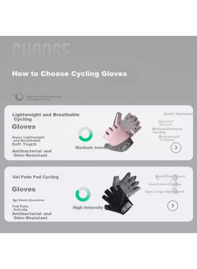 Ousen Cycling Gloves Summer Sports Fitness Outdoor Hiking Men Women Road Mountain Bike Breathable Non-slip Fingerless Gloves - Image 5
