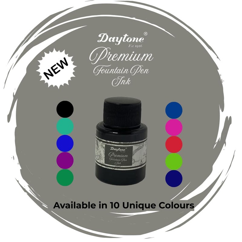 Daytone Premium Fountain Pen Ink (Antique Black, 30 ml Bottle) - Image 4