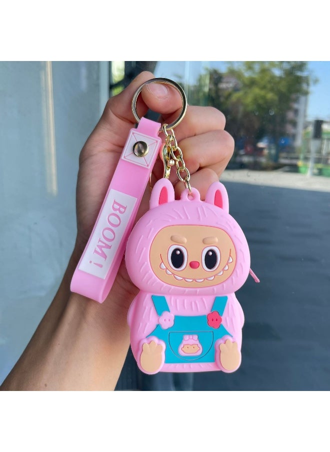 NIBEMINENT LABUBU Silicone Coin Purse Keychain, Cute Mini Wallet, Cartoon Coin Purse Headphone Bag Gift 