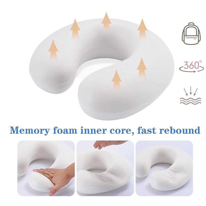 DUANY STORE Neck Pillow for Traveling Upgraded Travel Neck Pillow for Airplane 100 Pure Memory Foam Travel Pillow for Flight Headrest Sleep Portable Plane Accessories - Image 3