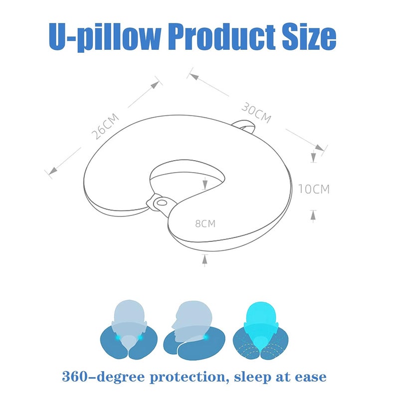 DUANY STORE Neck Pillow for Traveling Upgraded Travel Neck Pillow for Airplane 100 Pure Memory Foam Travel Pillow for Flight Headrest Sleep Portable Plane Accessories - Image 2