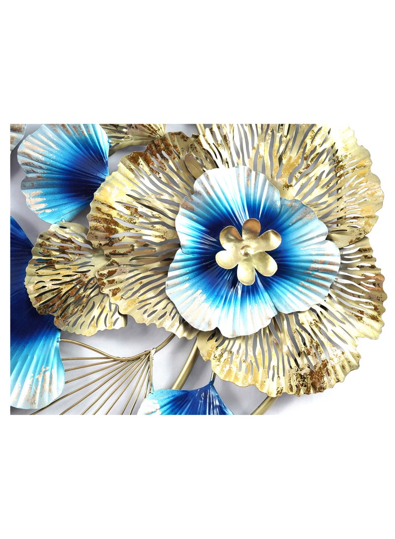 Ghori Home Large Iron Golden Flower Ring Wall Art Decor - Image 3