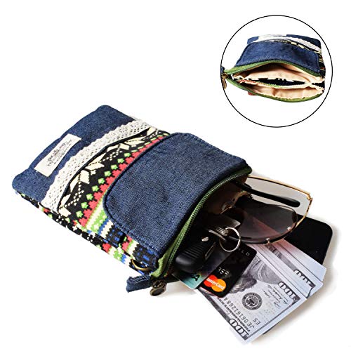 LassZone Small Crossbody Bag for Women Canvas Mobile Phone Purse Mini Shoulder Bags National Pattern Handbags Coin Pouch Wallet - Image 5