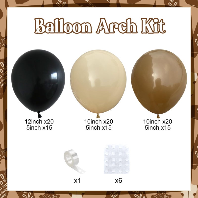 Froova Black and Brown Balloon Garland Arch Kit, 105 PCS Black Brown and Nude Beige Balloon Different Size for Western Farm First Rodeo Wild West Cowboy Baby Shower Birthday Party Decorations - Image 3