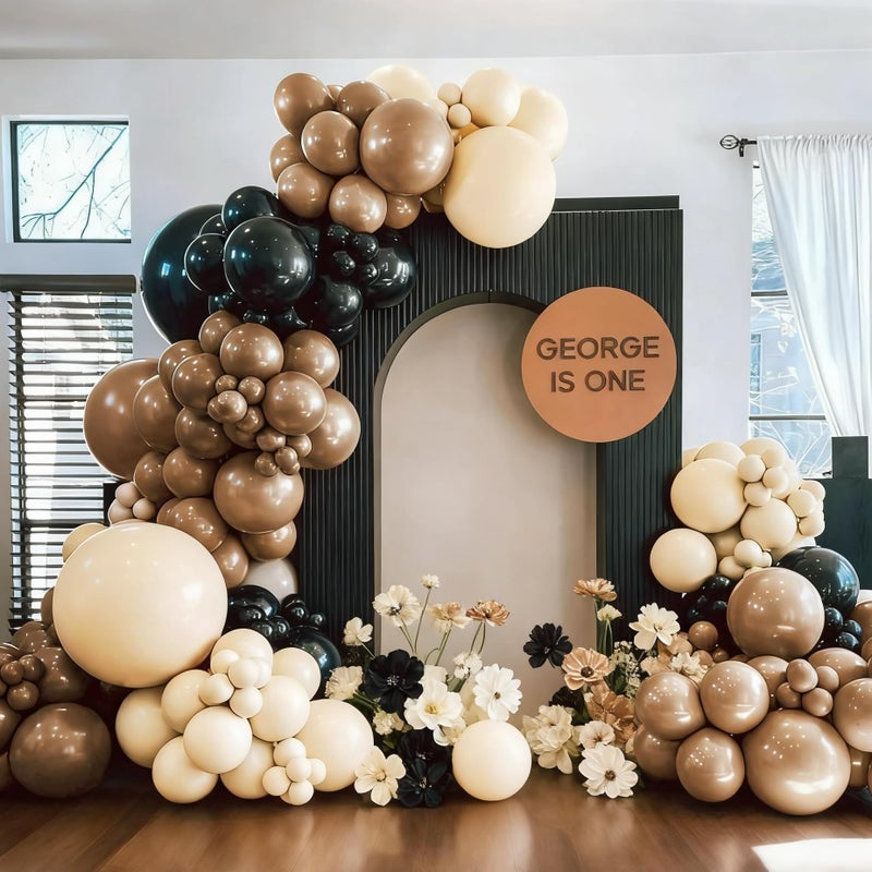 Froova Black and Brown Balloon Garland Arch Kit, 105 PCS Black Brown and Nude Beige Balloon Different Size for Western Farm First Rodeo Wild West Cowboy Baby Shower Birthday Party Decorations - Image 5