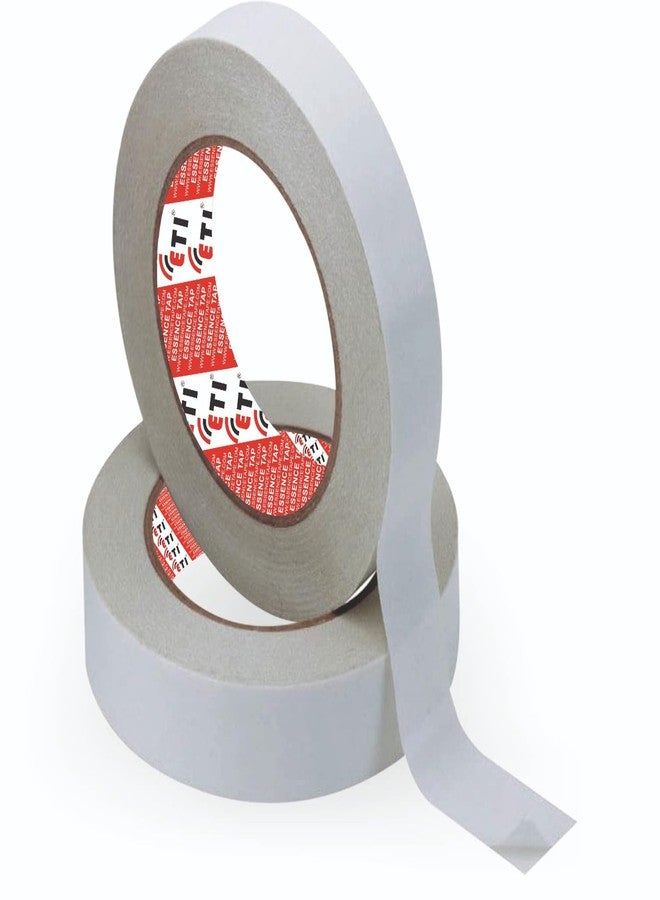 ETI Double Side Tissue Tape - Strong Adhesion, White, 12mm x 50m (Pack of 2) - Perfect for Crafting & Bonding - Image 1