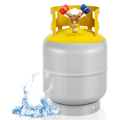 FAHKNS 50 LB Refrigerant Recovery Tank for R12, R22, R134A, R410A Refrigerant with 1/4 SAE Y-Valve Liquid/Vapor Reclaim Tank AC Freon Recovery Tank Refrigerant Recovery Cylinder Tank Reusable - Image 1