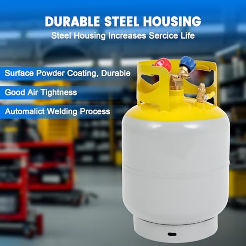 FAHKNS 50 LB Refrigerant Recovery Tank for R12, R22, R134A, R410A Refrigerant with 1/4 SAE Y-Valve Liquid/Vapor Reclaim Tank AC Freon Recovery Tank Refrigerant Recovery Cylinder Tank Reusable - Image 5